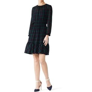 j. crew plaid chiffon dress size large